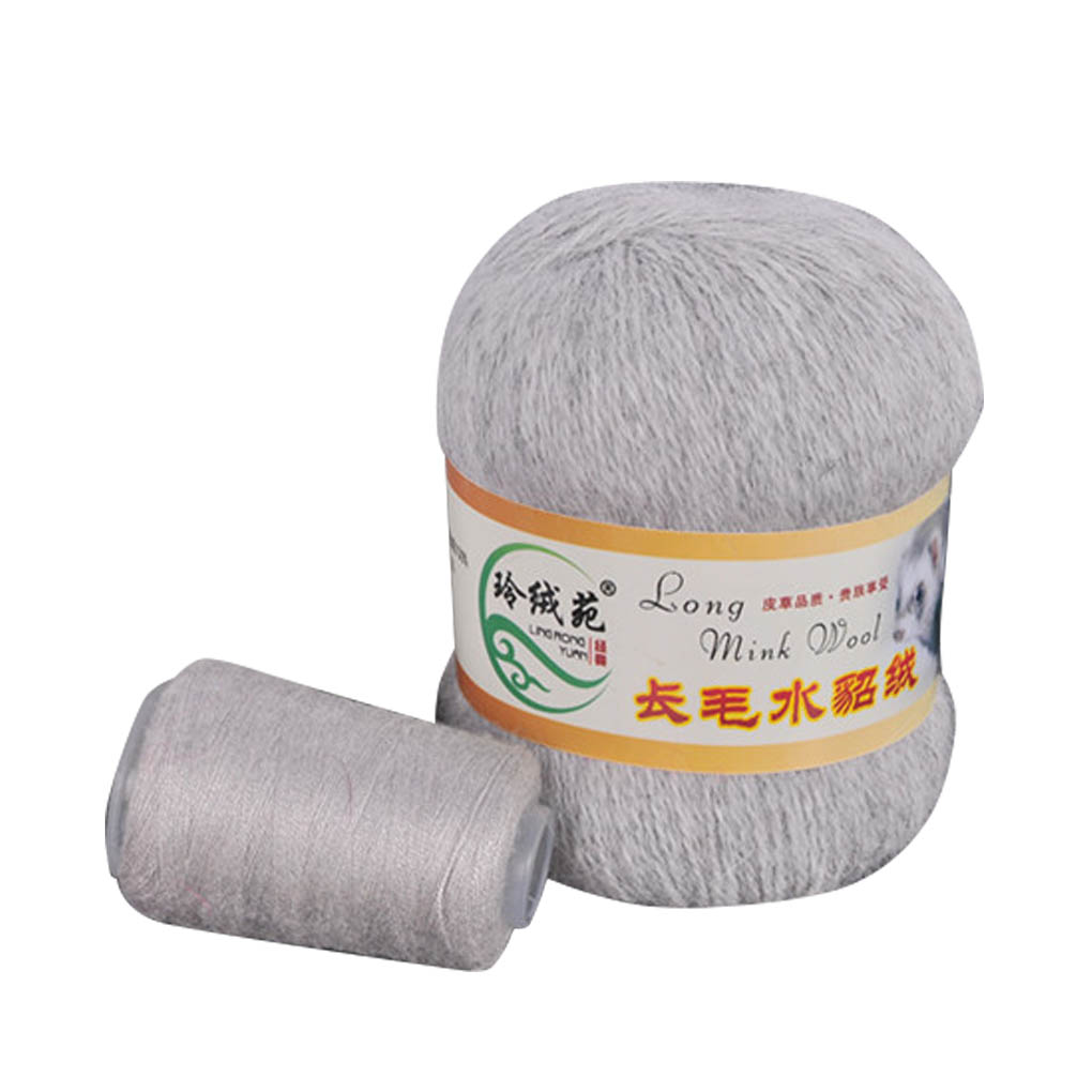 50 g Fine Quality Long Plush Yarn Soft Hand Knitting Thread For Sweater  Scarf Warm Home Sewing Supply Yarn For Cold Winter light gray 